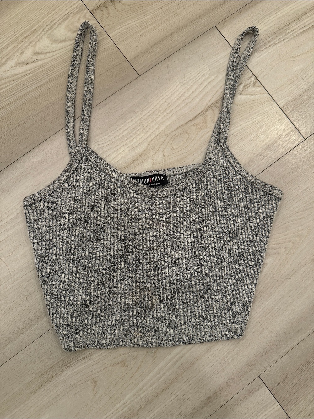 Fashion Nova Heather Gray Ribbed Cropped Tank